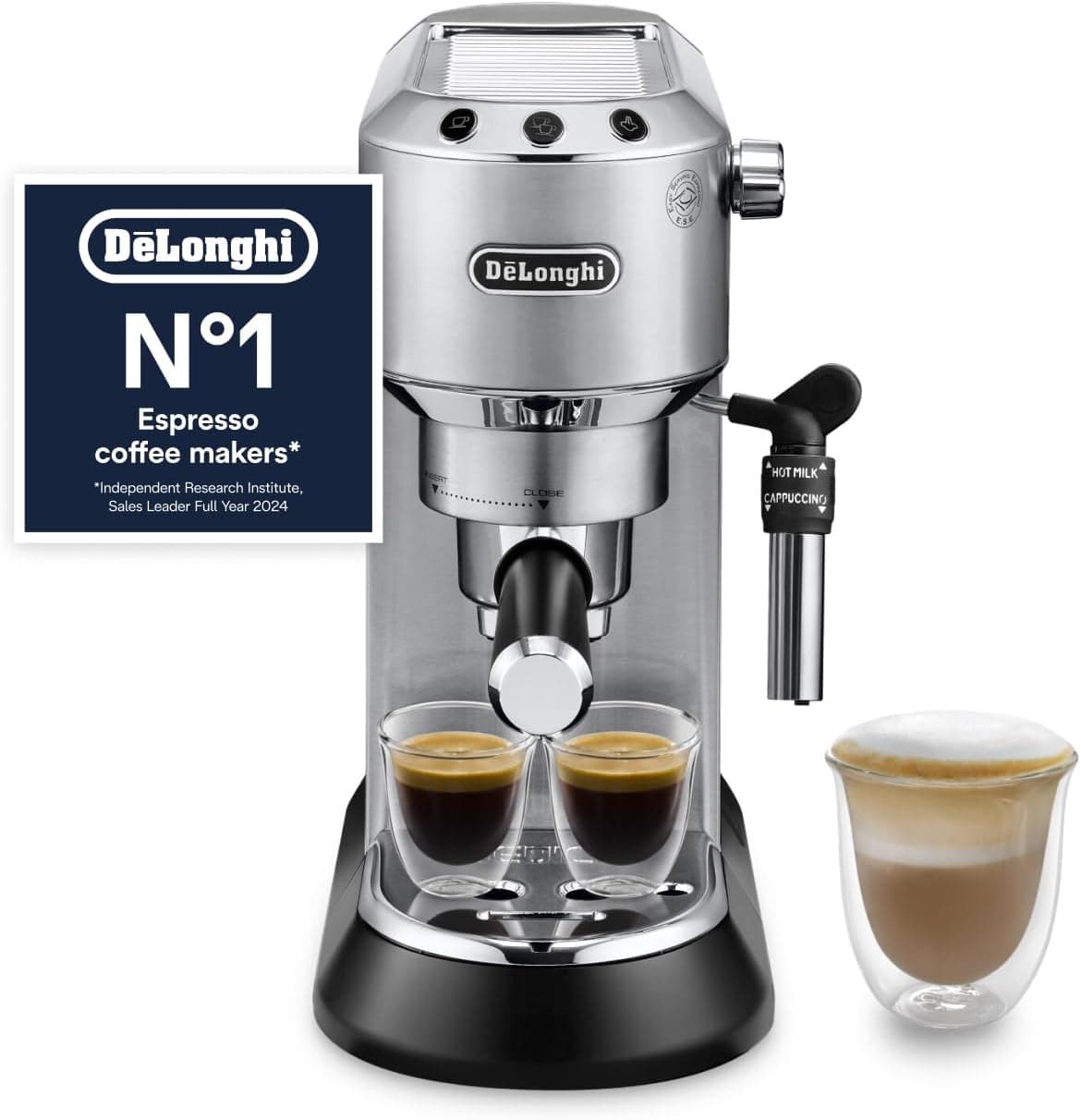 De'Longhi Dedica Manual Espresso Machine, EC685.M, Stainless Steel