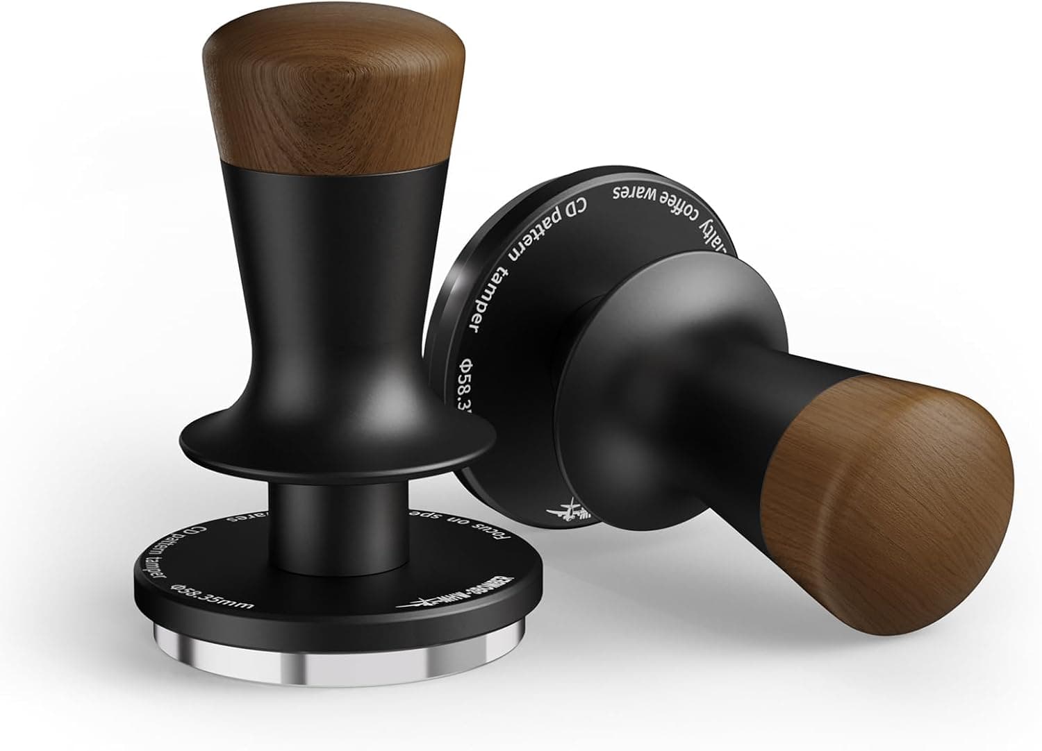 MHW-3BOMBER 58mm Spring Loaded Espresso Tamper with Ripple Base